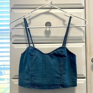 Express Jean crop top XS